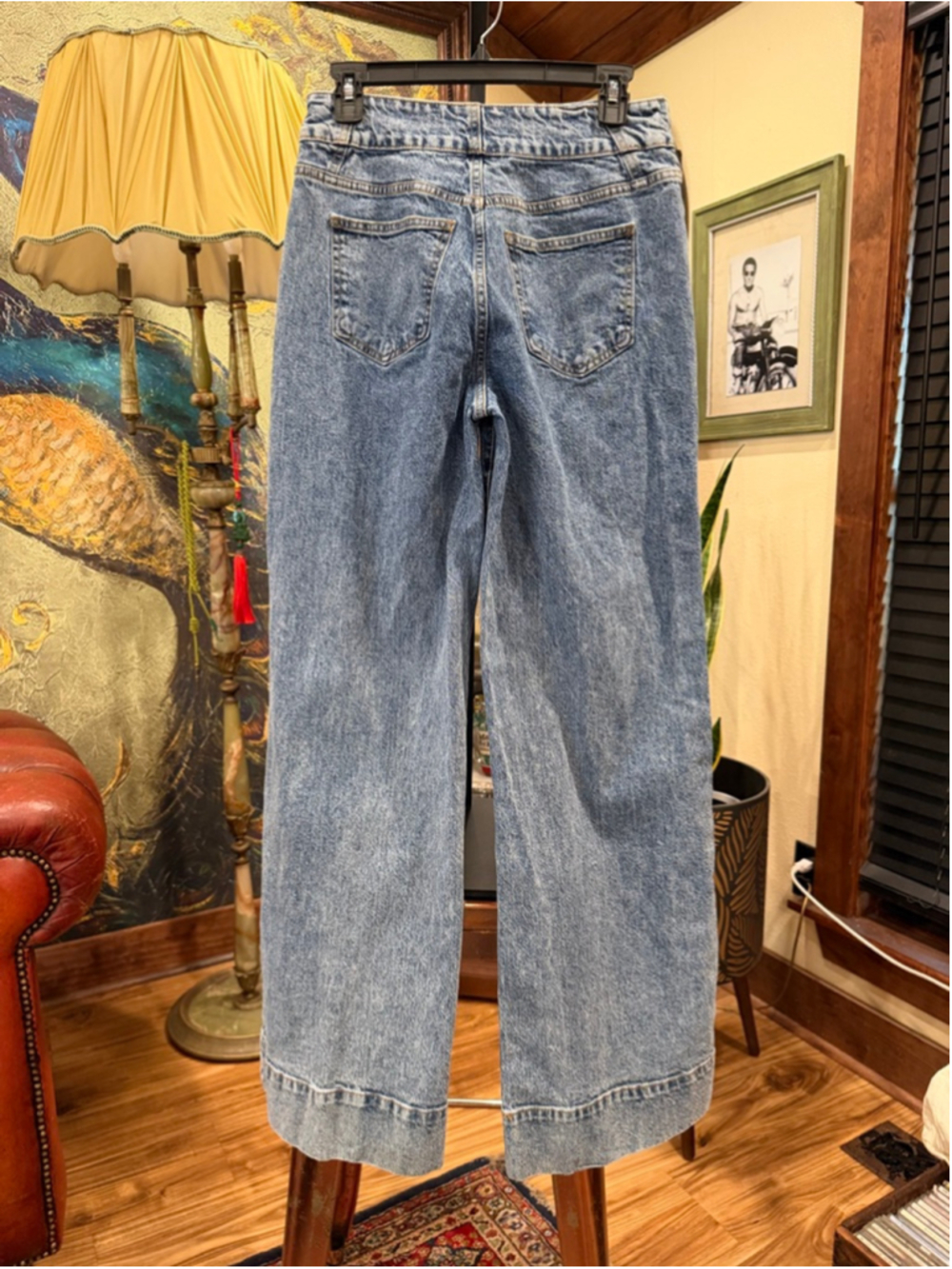 Habitual Wide Leg Denim Jeans High Rise Trouser Cargo Pockets Medium Wash 6/28 - Picture 4 of 13